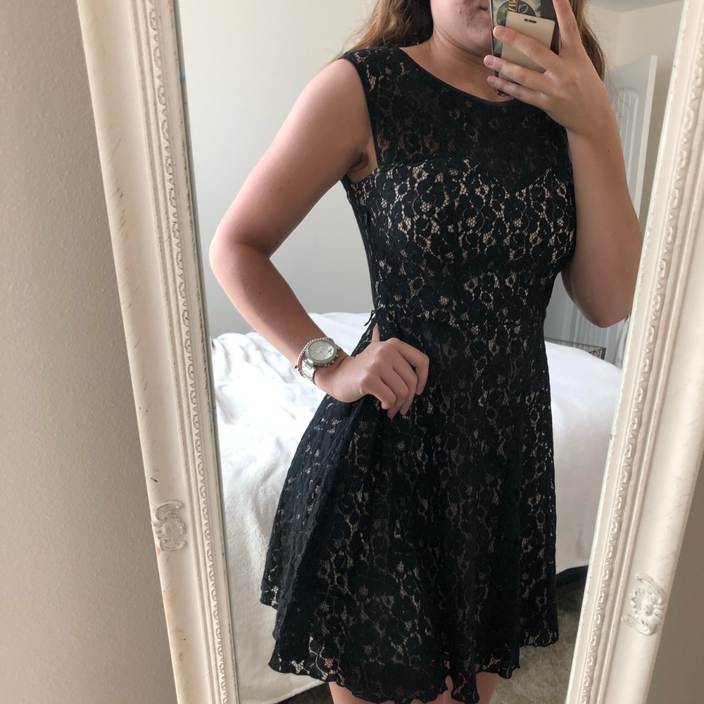 black lace cocktail dress